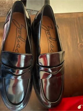 Women Black Patent Leather Penny Loafers